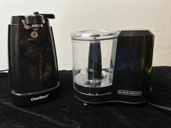 Pair Of Small Kitchen Appliances - Can Opener And Min Food Processor