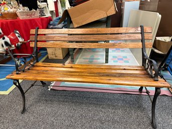 Wood And Metal Park Bench