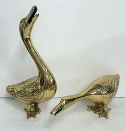 Pair Of Brass Ducks