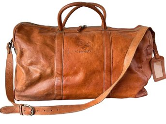 Vintage Il Bisonte Natural Leather Travel Bag With Strap