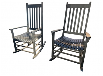 Pair Of Black Farmhouse Rocking Chairs