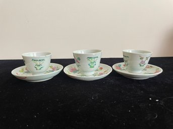 Set Of Mixed China Teacups