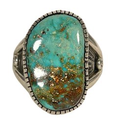 Vintage Native American Indian Sterling Silver Turquoise Ring