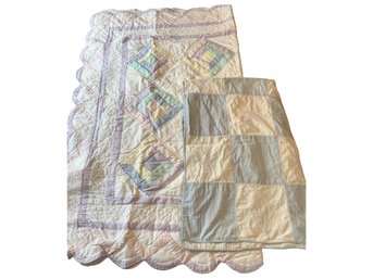 Hand-Stitched Baby Blanket & Pastel Quilt