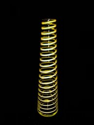 Incredible Cylindrical Yellow Spiral Graduated Cone-shaped Art Glass Vase