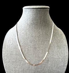 Vintage Italian Sterling Silver Herringbone Necklace