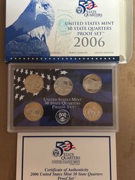 Beautiful 2006 US Mint 50 State Quarters Proof Set In Box With COA