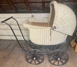 Heywood-Wakefield Wicker Baby Pram, Circa 1930