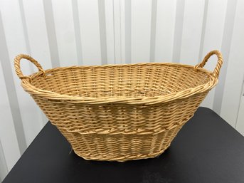 Wicker Laundry Basket Attached Handles 25x19x11