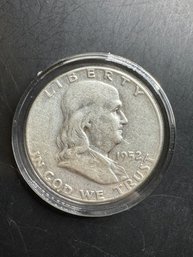 1952 Benjamin Franklin Silver Half Dollar