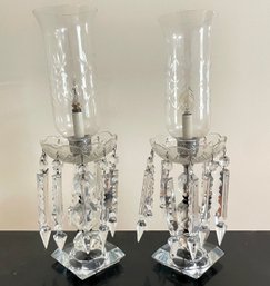 A Pair Of Crystal Torchieres