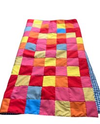 Retro Handmade Patchwork Throw Blanket - 72 Inches Long 42 Inches Wide