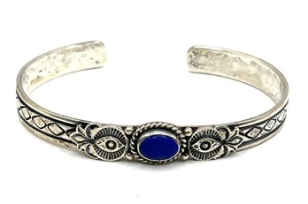 Gorgeous A. Jake Designer Sterling Silver Lapis Cuff Bracelet