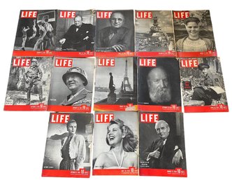 Lot Of Vintage 13 Issues 1944-45 (1-46) LIFE MAGAZINES WW11