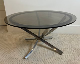 Circular Glass Top Accent Table