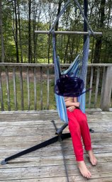 Comfy And Durable Fabric Hammock Chair On Heavy Duty Metal Frame