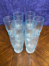 Blue Crystal Glass Tall Glasses