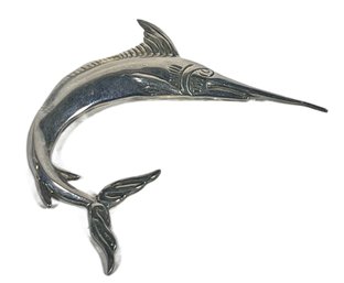 Large Vintage Mexican Sterling Silver Swordfish Brooch Pin 925