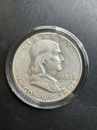 1952-D Benjamin Franklin Silver Half Dollar