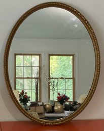 Vintage Egg & Dart Pattern, Oval Gold Gilded Mirror.