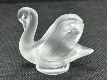 Vintage LALIQUE PARIS Crystal Swan Letter/Stamp Seal- Signed