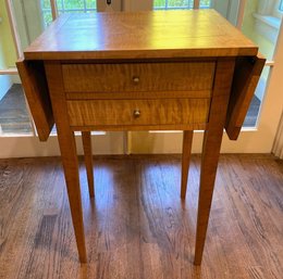 Tiger Maple Two Drawer Drop Side Occasional Table