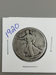 Beautiful 1920 Walking Liberty Silver Half Dollar