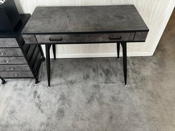 Contemporary Style Writing Desk In Marbled Grey And Black Finish