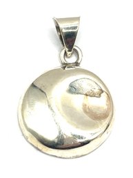 Vintage Mexican Sterling Silver Indented Bubble Circle Pendant