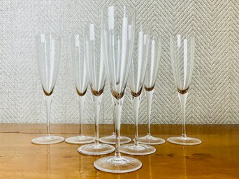 Eight Tiffany & Co. Champagne Flutes