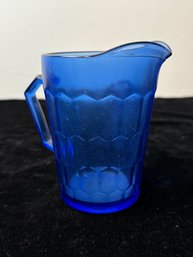 Vintage Blue Cobalt Glass Shirley Temple Creamer