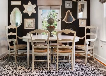 Lillian August Country Chic Dining Chairs With Antique Table