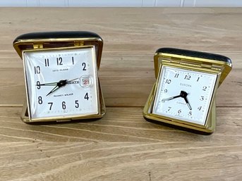 Pair Of Vintage Travel Alarm Clocks