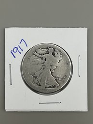 Beautiful 1917 Walking Liberty Silver Half Dollar