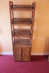 Dark Woven Wicker Bookcase  * Vintage*