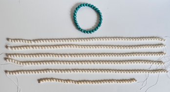 Fresh Water Round Pearls: 6 Strands & 1 Turquoise Pearl Bracelet From Honora