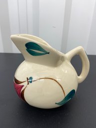 Puritan Pottery Kent Jug Ivy Red Blossom Motif Creamer Pitcher 4.5in