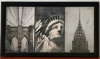 Statue Of Liberty Print In Black Frame.