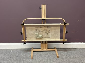 Stitchers Wonder Floor Stand With Scrolling Frame For Needle Crafting