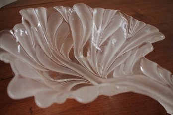 Large Frosted Crystal Glass Centerpiece Bowl By MIKASA By WALTHER