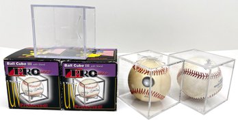 Kaleidoscope Baseball, Official Major League Baseball In Display Box Cube & 3 Ball Cubes, 2 New In Box