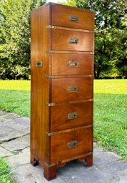 A Vintage Mahogany Campaign Style Lingerie Chest - Possibly Henredon, C. 1970's