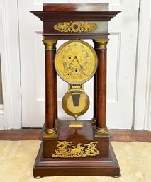 An Antique Empire Clock In Mahogany Case - AS IS