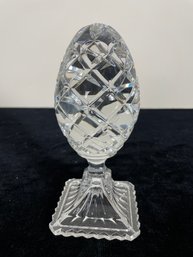 Glass Egg Pedestal Sculpture
