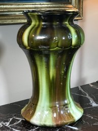 Vintage Green Art Pottery Vase / Jardinere Stand - Could Be Either - American Art Pottery - Great Colors