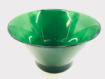 Huge Kelly Green Glass Serving Bowl