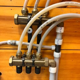 A Pair Of Jouodn Brass Heating Manifold With Two Controllers