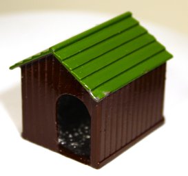 Vintage Brown And Green Lead Dog House Britains