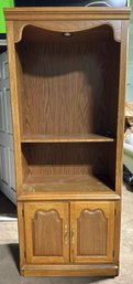 Tall Lighted Wood Bookcase