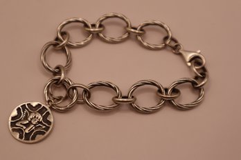 925 Sterling Link Bracelet With 'Watch Over Me' Angel Charm